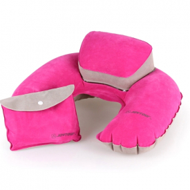 Air Pillow Inflatable U Shape Neck Blow Up Cushion PVC Flocking Camping Travel Outdoor Office Plane Hotel Portable Folding