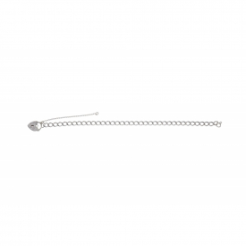 HS Johnson HSJ-BN40407 Silver Curb Link Charm Bracelet