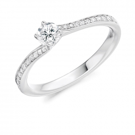 HS Johnson HSJMR104 18ct White Gold 0.53ct Diamond Ring Ring Size UK: