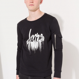 Hype Black Drip Script Kids Crew Neck | Size 13