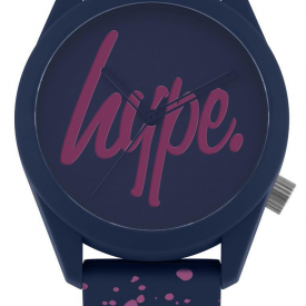 Hype Navy & Pink Speckle Script Watch
