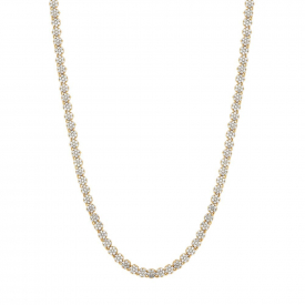 Gold Fine Pave Tennis Necklace