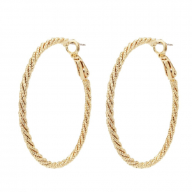 Gold Plated Textured Hoop Earrings