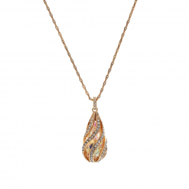 Rose Gold Plated Cage Pendant Necklace