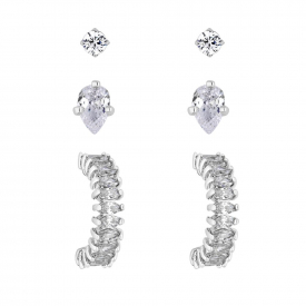 Mini Stud And Small Hoop Earring Set – Pack Of 3