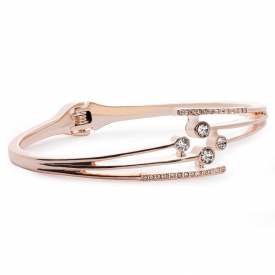Rose Gold Plated Crystal Centre Bangle Bracelet
