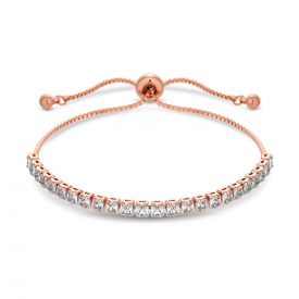 Rose Gold Single Row Dia Toggle Bracelet