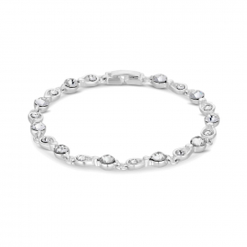 Silver Plated Crystal Stone Link Bracelet