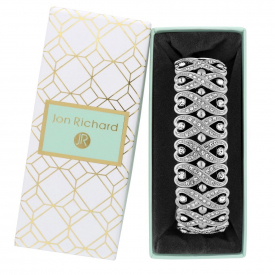 Silver Plated Crystal Swirl Stretch Bracelet – Gift Boxed