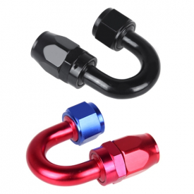 AN12 180degree Fuel Swivel Oil Hose End Fitting Adapter Aluminum Red