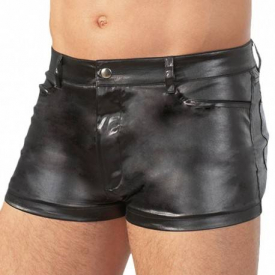 Orion Leatherette Shorts – Black XL