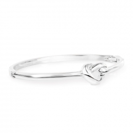 Silver Plated Heart Knot Cuff Bracelet