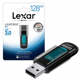 Lexar Professional JumpDrive S57 USB 3.0 Flash Drive Memory Stick – 128GB