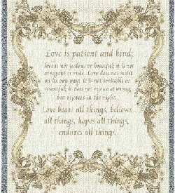 Love Is 1 Corinthians 13 Tapestry Throw (neutral)