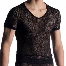 Manstore M914 Low V-Neck T-Shirt – Black M
