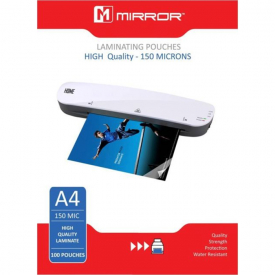 Mirror A4 150 Micron High Quality Laminating Pouches – Pack of 100 Sheets