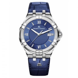 Maurice Lacroix AI1008-SS001-430-1 Men's Aikon Blue Leather Wrist