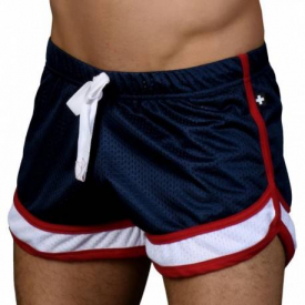 Andrew Christian Mesh Pro Jogger Short – Navy S