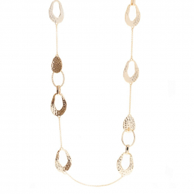 Gold Plated Crystal Organic Shape Rope Necklace