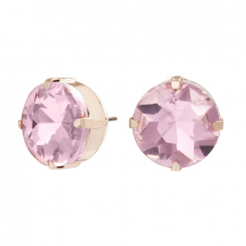 Rose Gold Plated Pink Large Stud Earring