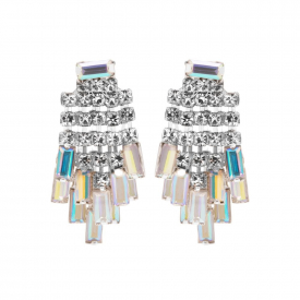 Silver Plated Baguette Mini Jangle Earring