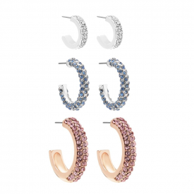Silver Plated Pastel Hoop Earrings – Pack Of 3