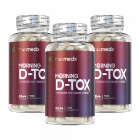Morning D-Tox – Natural After Drink Supplement With Vitamins & Minerals – 48 Capsules – 3 Packs