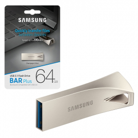 Samsung Bar Plus USB 3.1 Flash Drive 300MB/s – Silver – MUF-64BE3/EU – 64GB