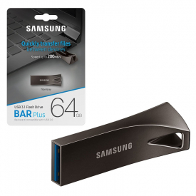 Samsung Bar Plus USB 3.1 Flash Drive 300MB/s – Grey – MUF-64BE4EU – 64GB