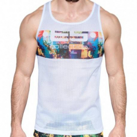 ES Collection Palm Glitch Tank Top – White XS