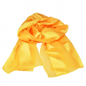 Plain Golden Yellow Self-Stripe Satin Scarf