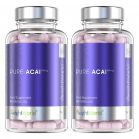 Pure Acai Capsules x2 – 1500mg Serving Immunity Booster, Max ORAC Value, Packed With Vitality Enhancing Vitamins, Pure Acai Extract – 60 Capsules Each