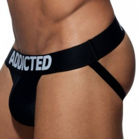 Addicted Push Up Mesh Jock – Black S