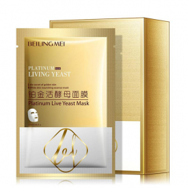 Anti-Aging Black Face Mask Platinum Live Yeast Hyaluronic Moisturizing Hydrating Collagen Masks Skin Care Facial Mascarilla Wholesale