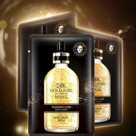 24K gold foil Reduce fine lines Natural ingredients Anti-Aging Black Face Skin Care Relieve Remove Wrinkles Wholesale face mask