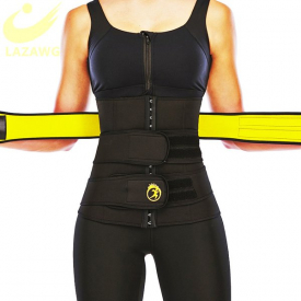 Women Hot Sweat Neoprene Sauna Waist Cincher Weight Loss Sweat Control Body Shaper for Double Belt Waist Trainer Strong