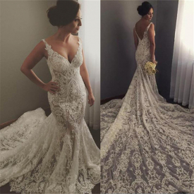 2021 New Vintage Ribbon Mermaid Open Mariee Robe Comes Sweeping Train Custom-made Wedding Dress Dressed As a 4CIJ