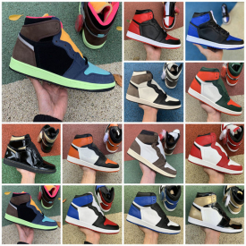 Jumpman 1 1s basketball shoes mens sneakers high dark mocha mid pink quartz white gym red shattered backboard women trainers