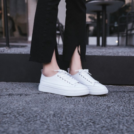 2021 New Spring Women's Genuine Flat-footed White Ladie Vulcanized Shoes CAL9