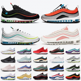 Wholesale 2020 Worldwide Black White 97 Running Shoes for men women Bleached Coral GS Sky Fashion Iridescent Barely Rose Trainers Sneakers