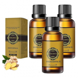 Free freight EELHOE OEM ODM Ginger oil glass bottle 10ml plant Aromatherapy Body Massage humidifier water-soluble skin 3pcs
