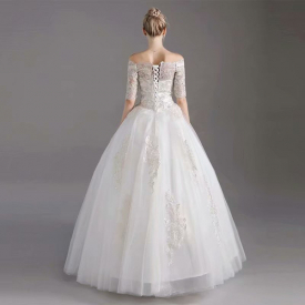 2021 New Novia Bride Wedding Party Dressed Robe Long Soil Rent Make-a-lot to Be Elegant Robot BHMM
