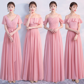 Bridesmaid Dresses Double V Burgundy Elegant Long Formal sister Wedding Bridesmaid Dresses for women Vestido Dresses prom Guest