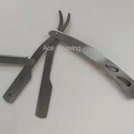 Stainless Steel Metal Barber Folding Shaving Straight Razor Replaceable 10 Pcs Double Edge Blades