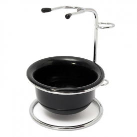 Wholesale-High Quality Stainless Steel Shaving Brush Razor Stand Holder and Acrylic Shaving Bowl Mug Set Health Care