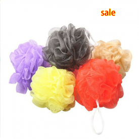 10pcs bath shower body exfoliate puff sponge mesh net candy colors mesh sponge soft bath brush sponges scrubbers (random color)