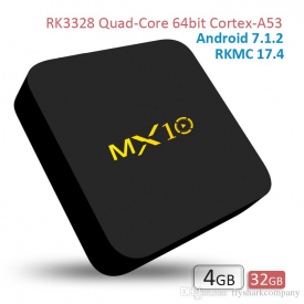Rockchip Android TV Box MX10 4GB RAM 32GB ROM 4K IPTV Android7.1 2.4G WiFi RK3328 TV Box RKMC 17.4 Smart Media Player