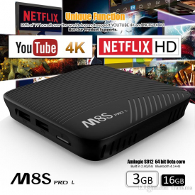 M8S Pro L Amlogic S912 3GB 16GB Android 7.1 TV Box Support Youtube 4K Octa Core 64 bit Smart Media Player Better X96 mini S905W