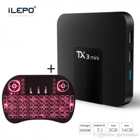 Android TV Box With Air Mouse Key Board 2G Ram 16G Rom Internet 4K Media Player New Chip S905W Quad Core TV Boxes