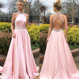 Evening Dresses dress with sleeve less neck and open back
